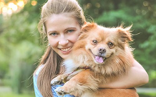 Woman and Small Dog